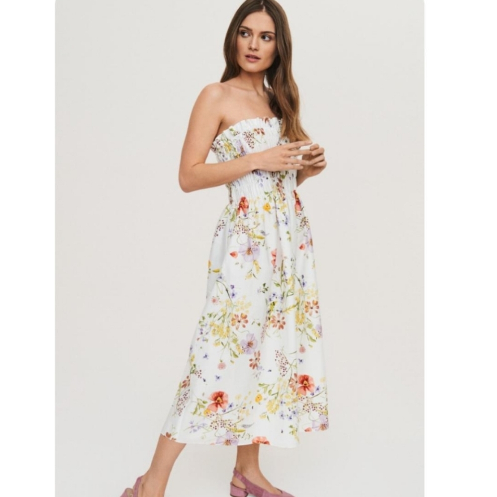 H&M Wildflower Meadow Bandeau Top Midi Dress